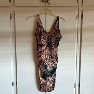 Snake Print Mini Dress